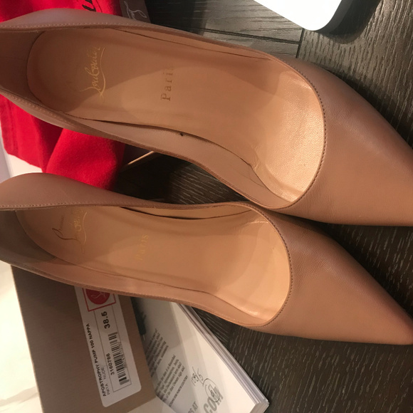 Christian Louboutin Shoes - Louboutin beige heels: Apostrophy pump 100 NAPPA